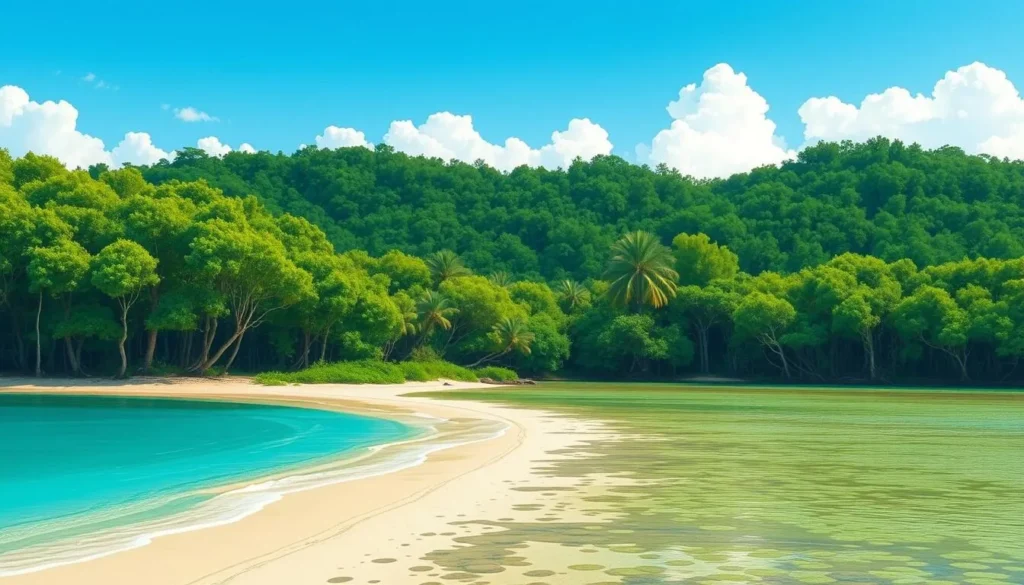 Image of Pongara National Park's pristine beaches and mangrove forests