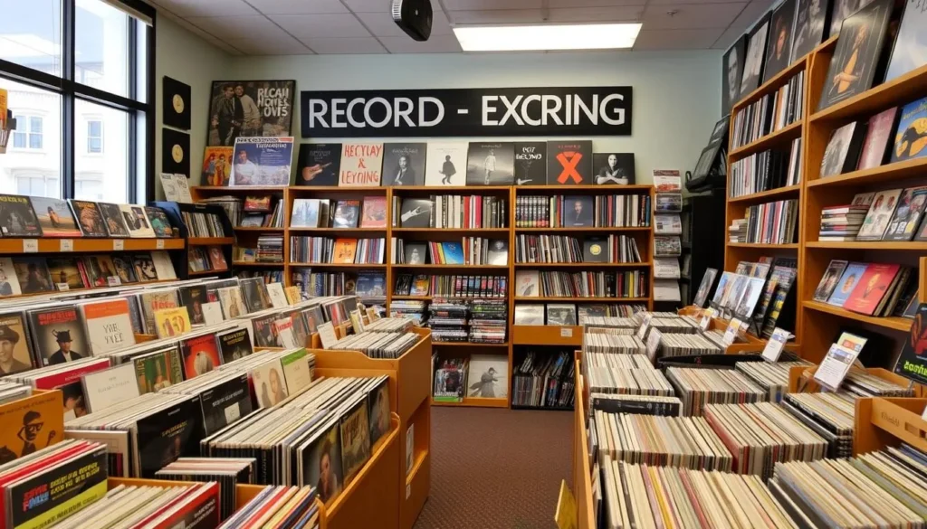 Image of Princeton Record Exchange with its vast collection of vinyl records, CDs, and DVDs