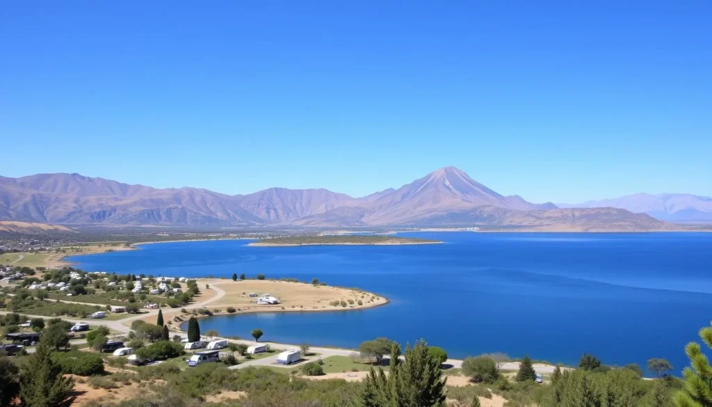 Image of Pyramid Lake with camping sites