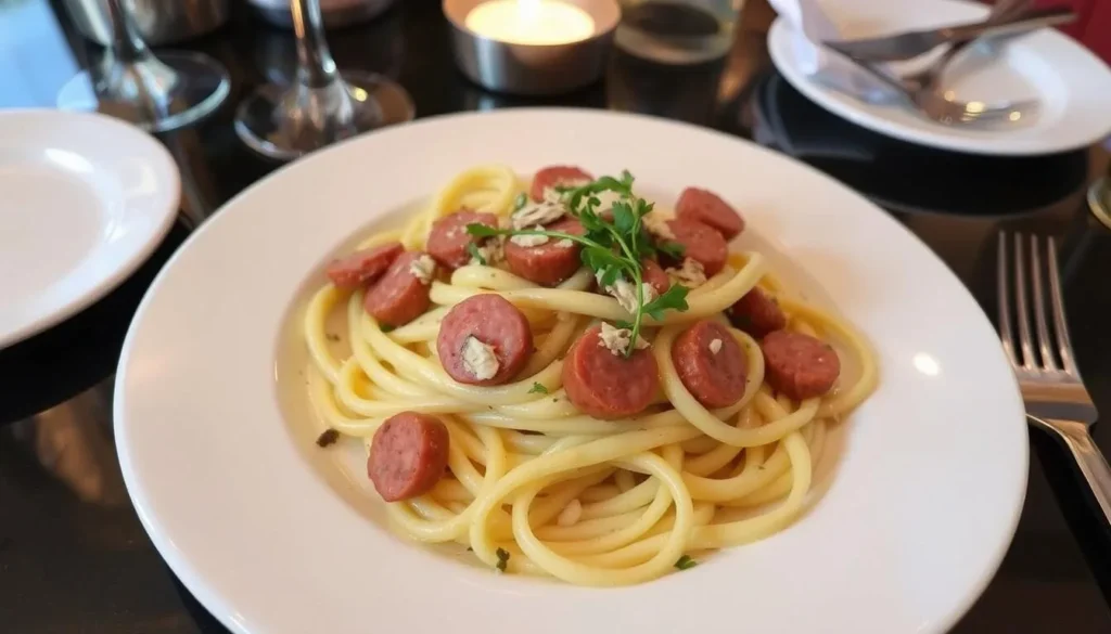 Image of Ristorante Pietrasanta's fettuccine con salsiccia e tartufo