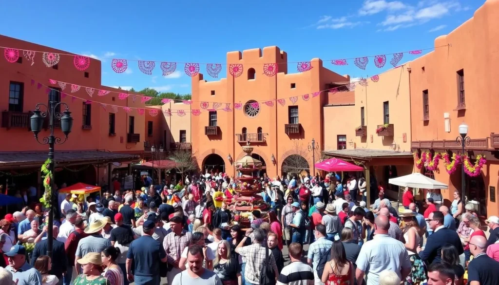 Image of Santa Fe Plaza during a festival