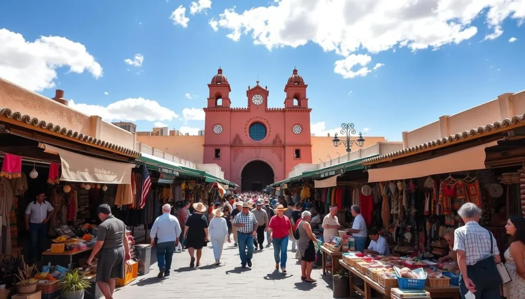 Image of Santa Fe's bustling market scene