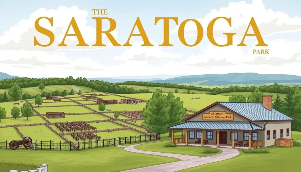 Image of Saratoga National Historical Park's battlefield and visitor center