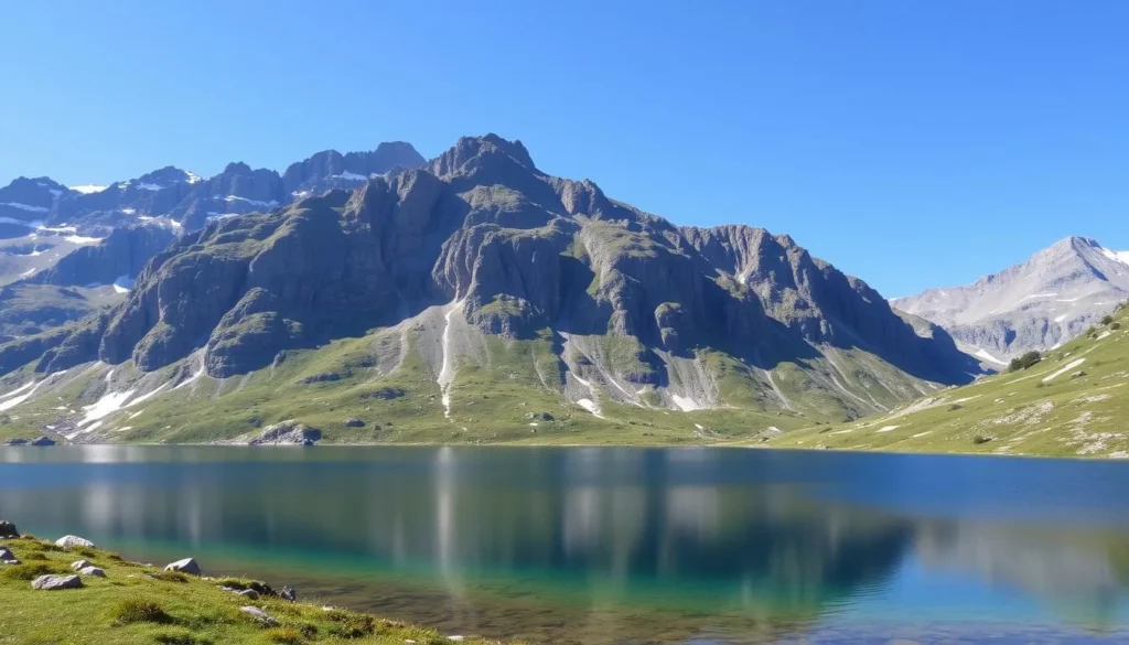 Image of Seealpsee Lake surrounded by Alpstein mountains