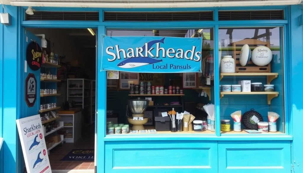 Image of Sharkheads storefront or interior with local products