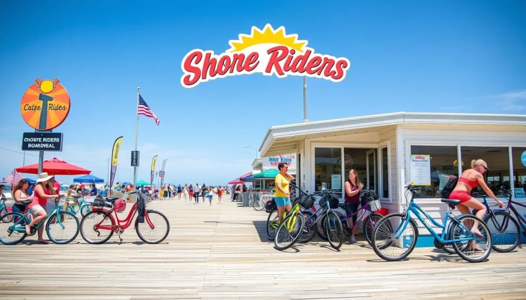 Image of Shore Riders bike rental shop on the boardwalk