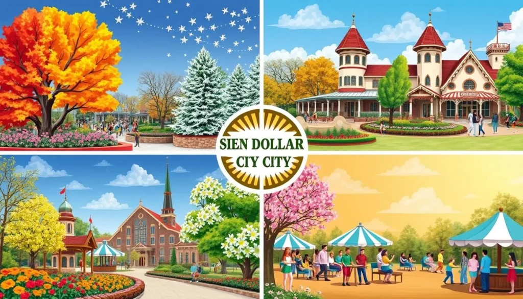 Image of Silver Dollar City during different seasons