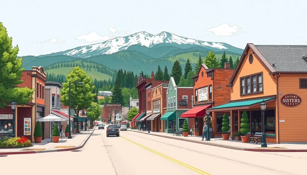 Image of Sisters, Oregon's downtown area