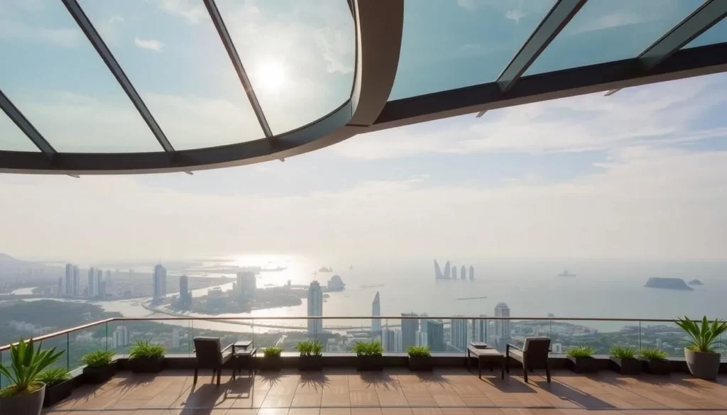Image of Skylight Skydeck & Rooftop Beach Club with a panoramic view of Nha Trang