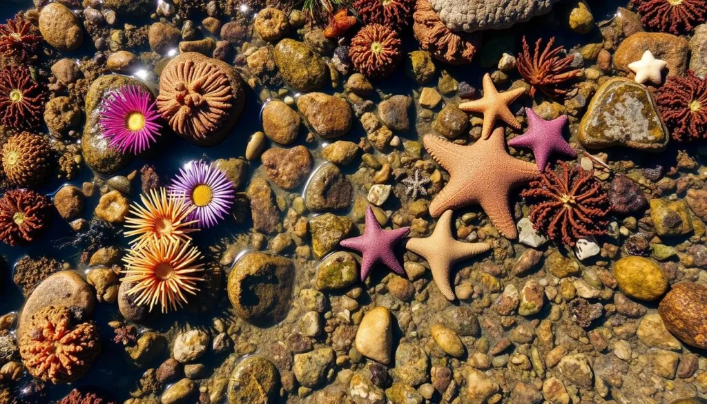 Image of Smelt Sands State Recreation Site tidepools with diverse marine life