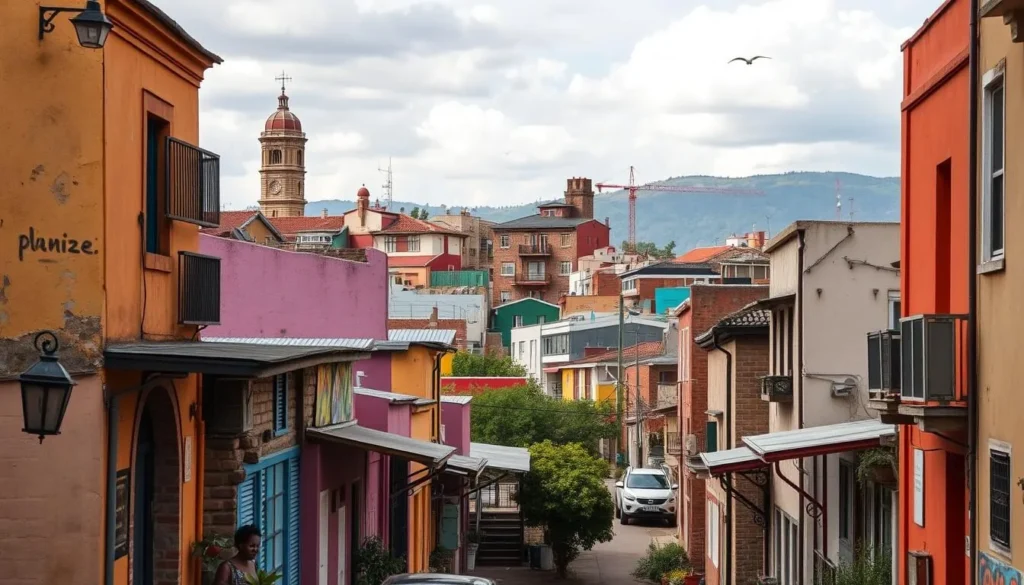 Image of Soweto township with a mix of historical and modern buildings