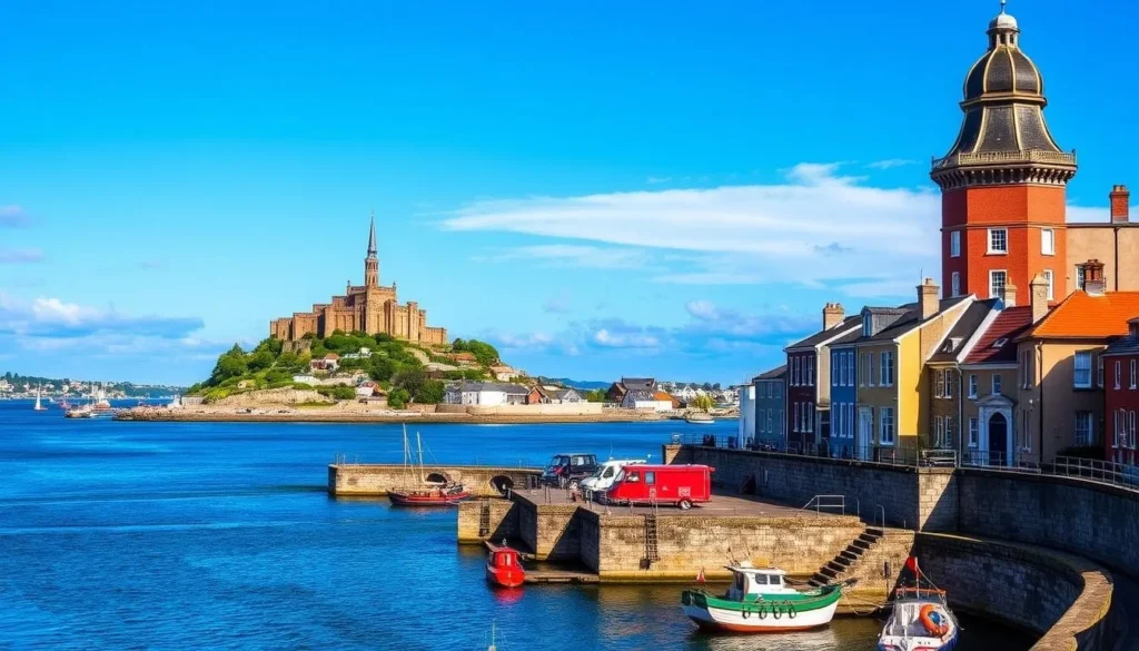 Image of Spike Island and Cobh harbor