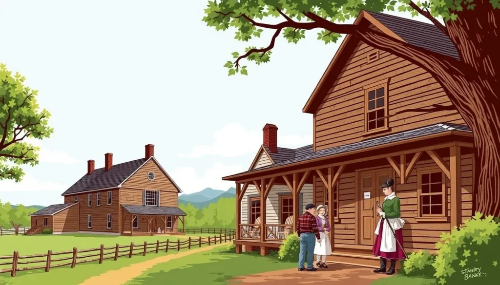 Image of Strawbery Banke Museum's historic buildings or a costumed interpreter