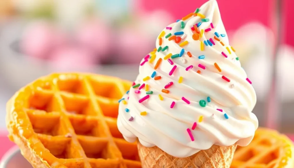 Image of Sunday Folks' soft-serve ice cream and waffles