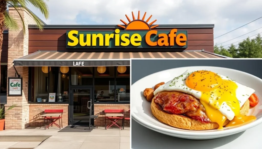 Image of Sunrise Cafe's exterior or a popular breakfast dish