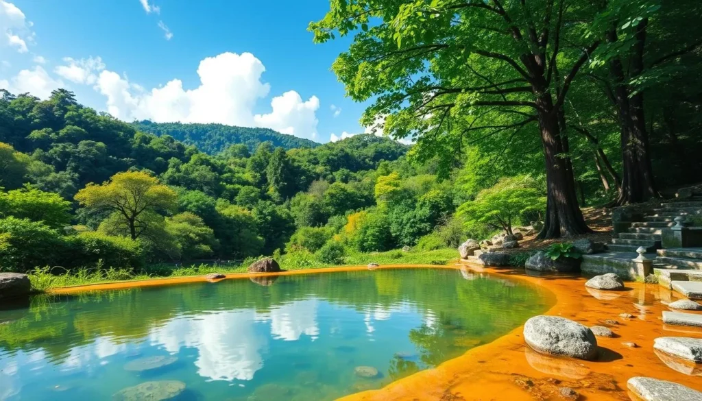 Image of Suoi Mo Park's natural springs and lush surroundings