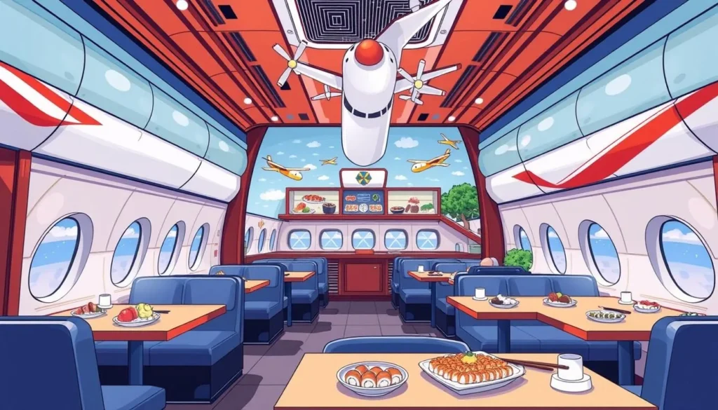 Image of Sushi Airways Singapore with aircraft-themed decor