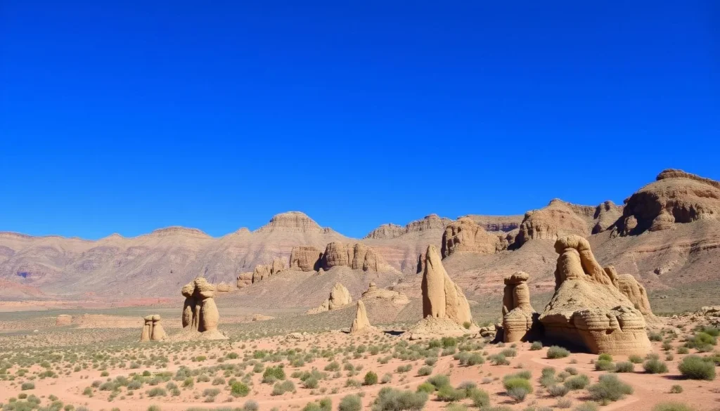Image of Tadrart Acacus mountain range with prehistoric rock art