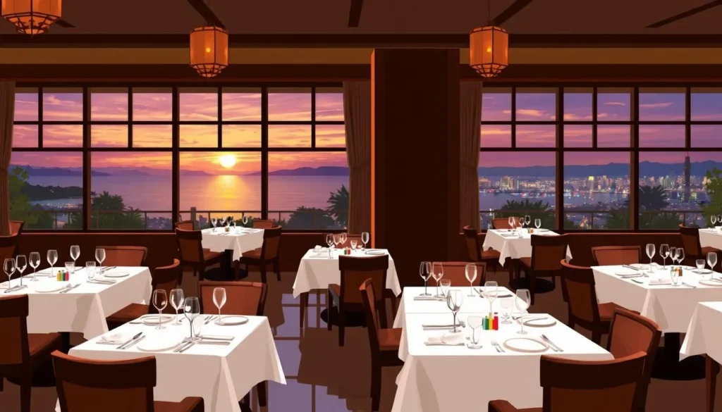 Image of Tahanan Bistro's elegant dining area with a view