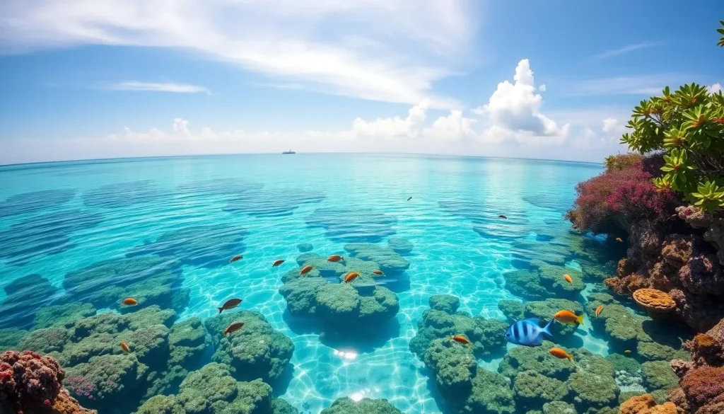 Image of Tetiaroa Atoll with its lagoon and marine life