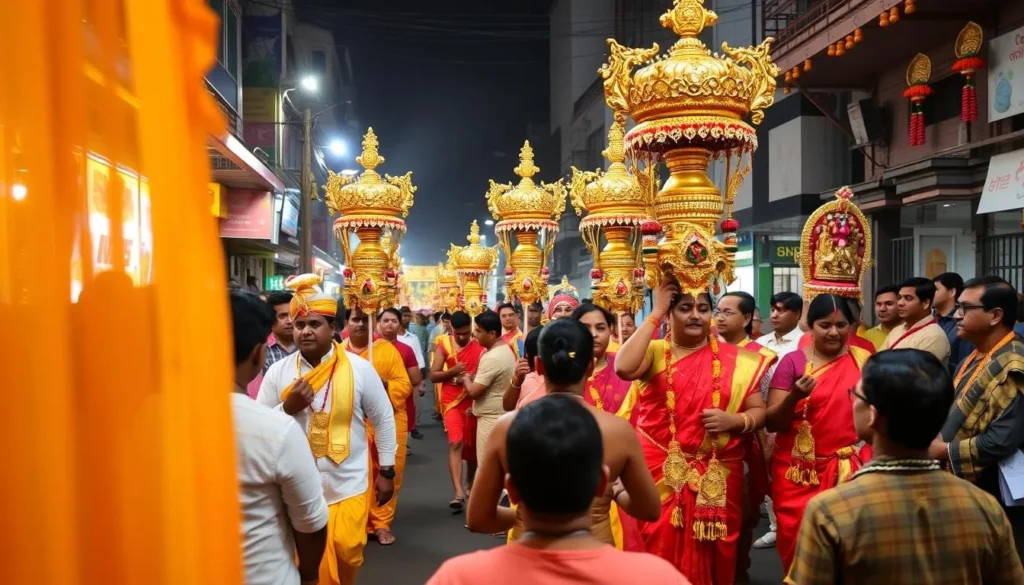 Image of Thaipusam procession in Little India, Singapore