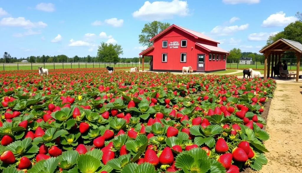 Image of The Girls Strawberry U-Pick's strawberry farm and zoo