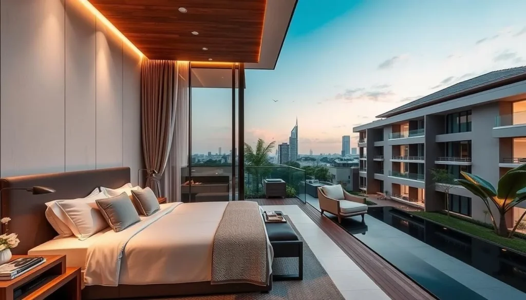 Image of The Luxury Residence in Songkhla, showcasing its central location and comfortable rooms.