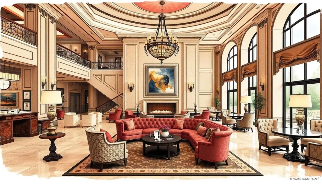 Image of The Oxford Hotel's luxurious lobby