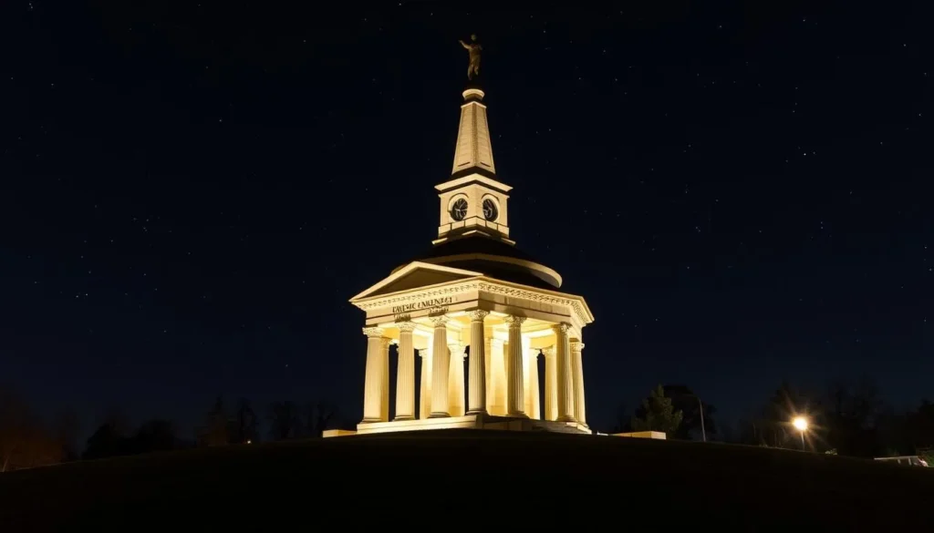 Image of The Three Original Cantons Monument at night