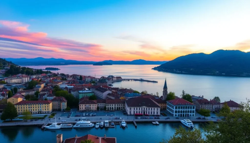 Image of Thonon-les-Bains town on the shores of Lake Geneva
