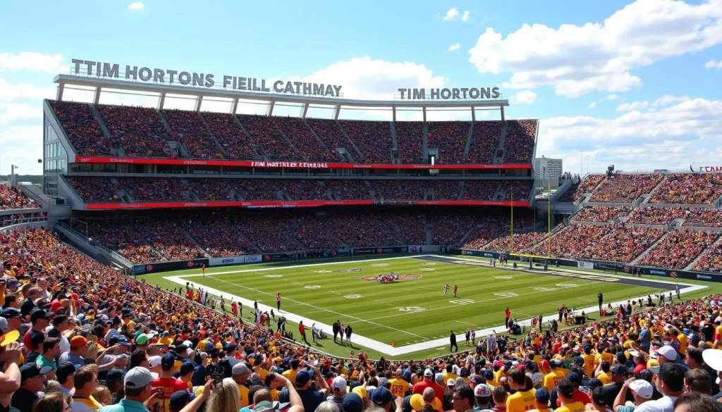 Image of Tim Hortons Field during a Hamilton Tiger-Cats game