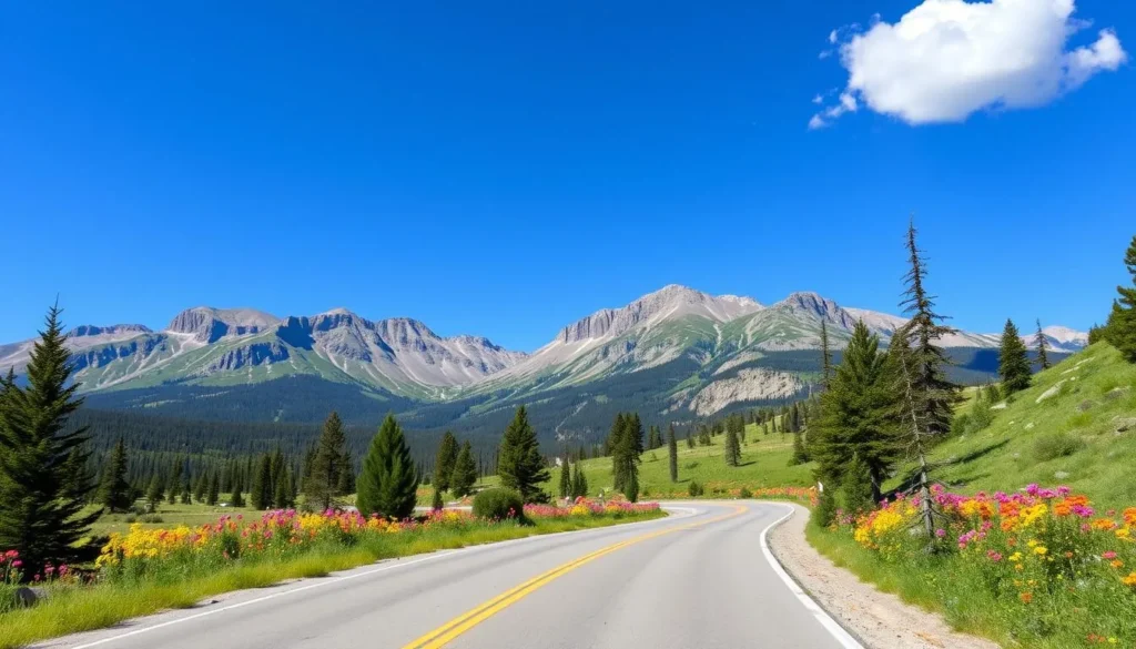Image of Tioga Road during spring
