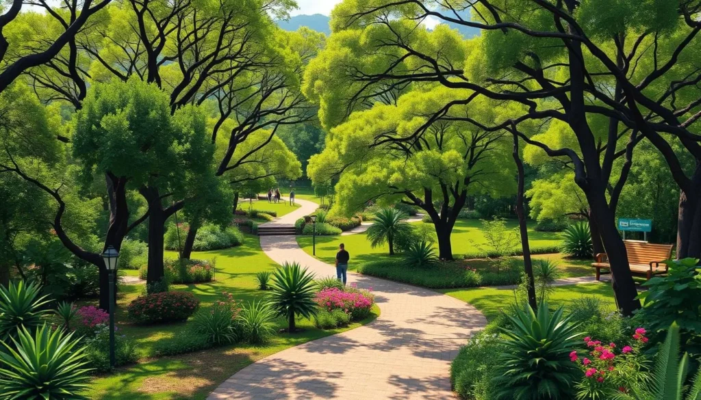 Image of Tomas Garrido Canabal Park with lush greenery and walking paths