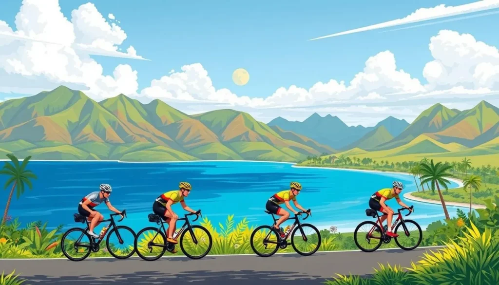 Image of Tour of Samoa cyclists