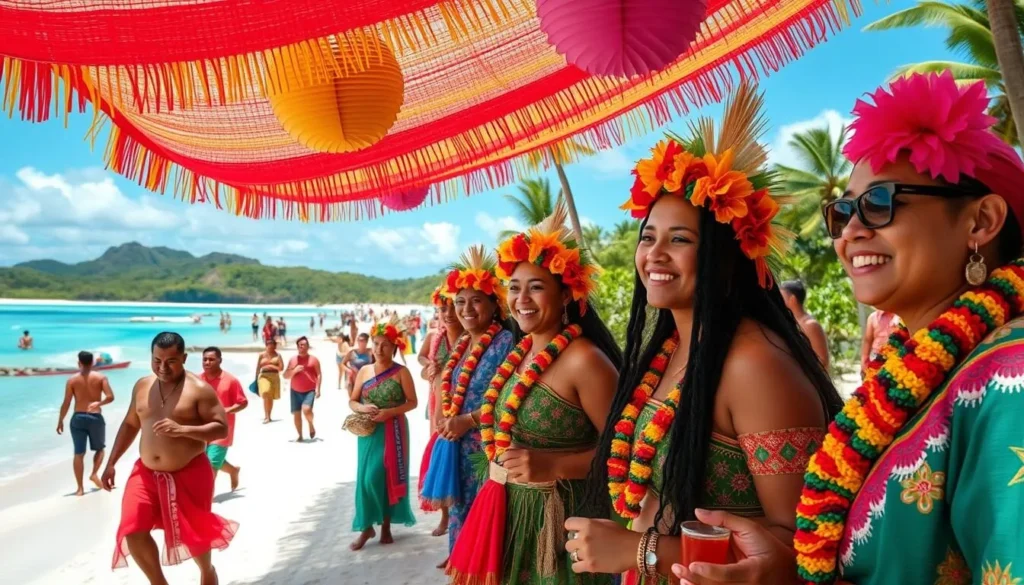 Image of Tuvalu island during Bomb Day celebrations