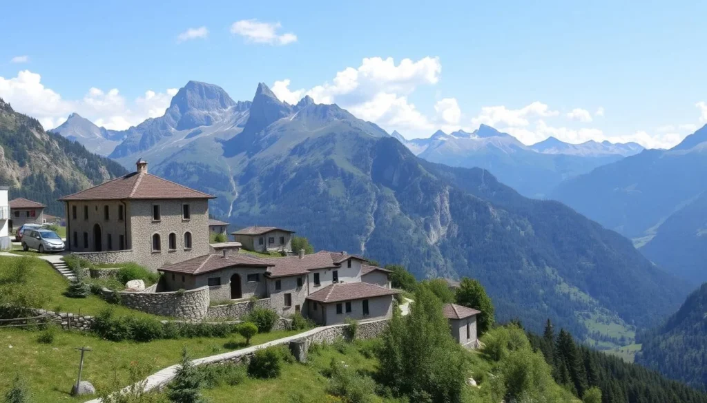 Image of Val Bavona with ancient stone houses and scenic views