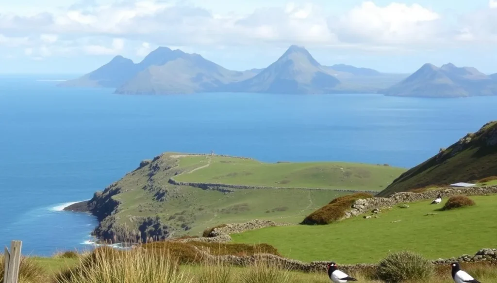 Image of Valentia Island with Skellig Islands in the background