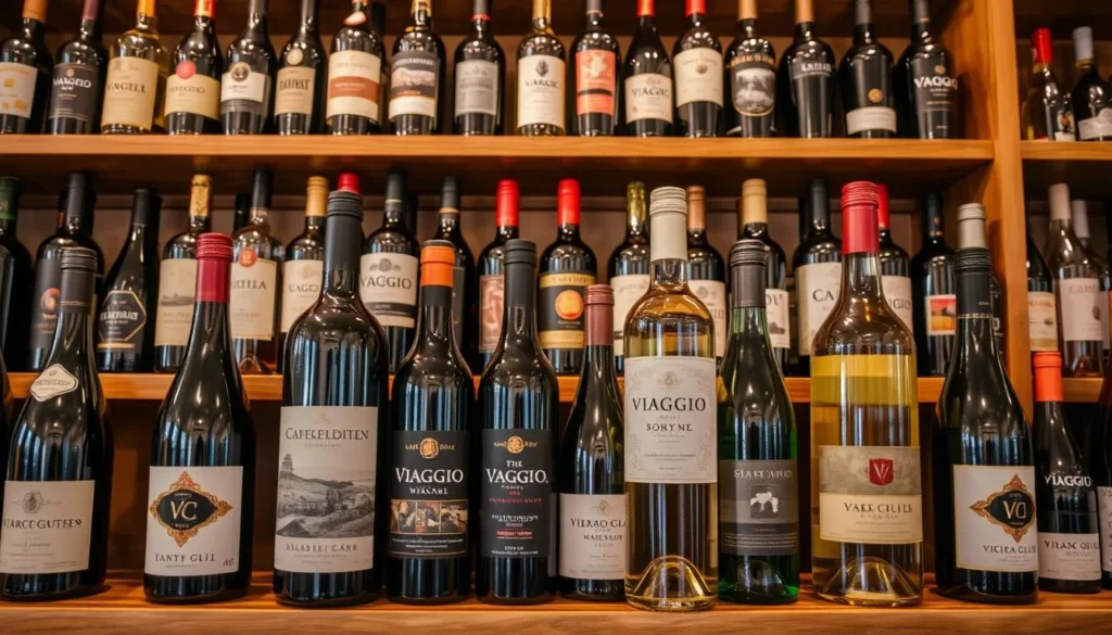 Image of Viaggio Wine Bar's wine selection