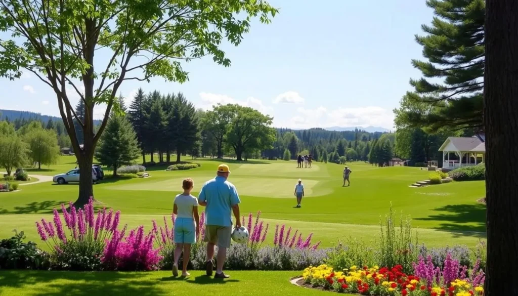 Image of Wack Wack Golf and Country Club's golf course with a family playing golf