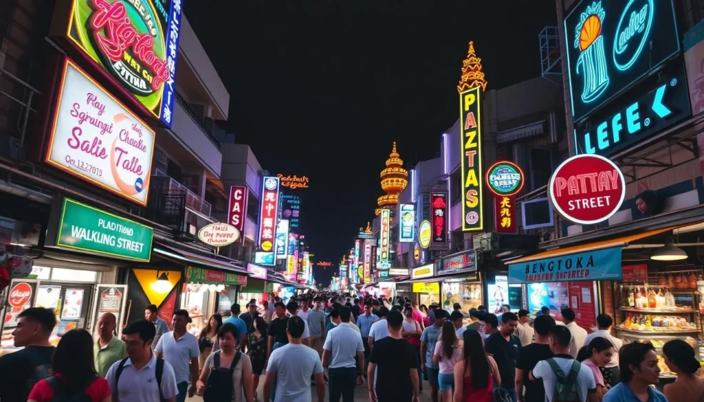 Image of Walking Street Pattaya at night