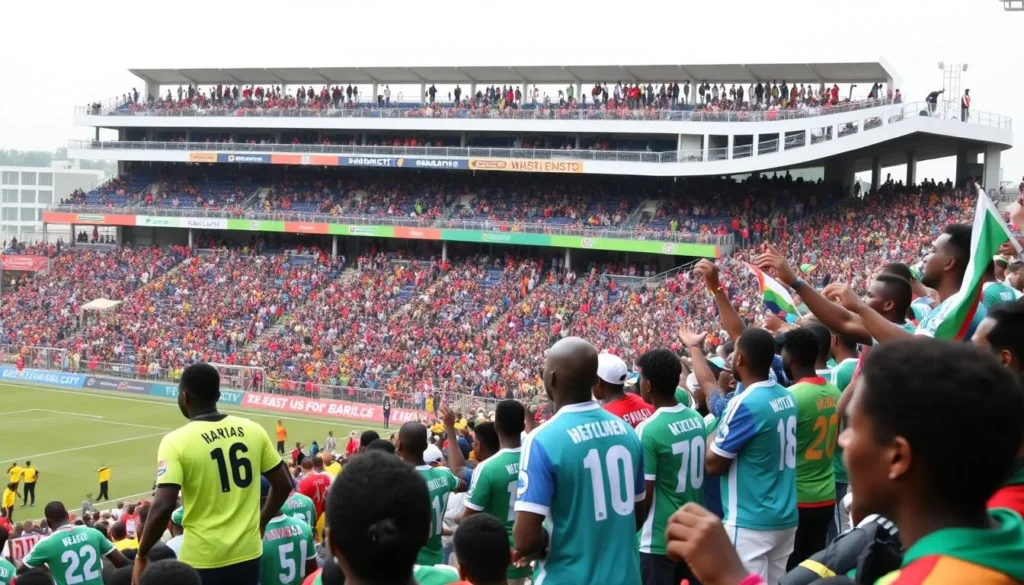 Image of Warri City Stadium during a local football match