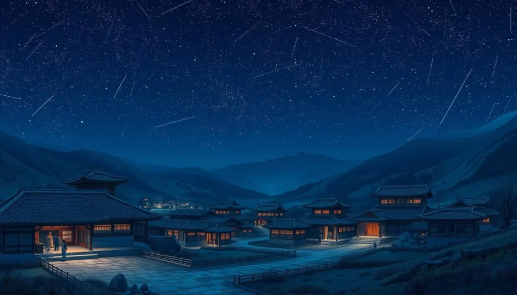 Image of Wendake's cultural landscape at night