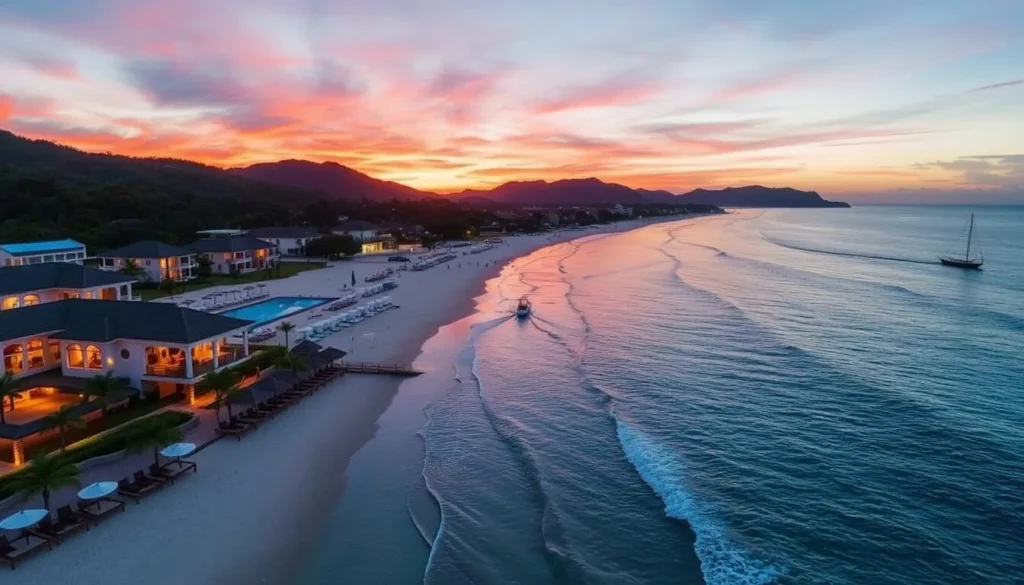 Image of Wong Amat Beach with luxury resorts and fine dining
