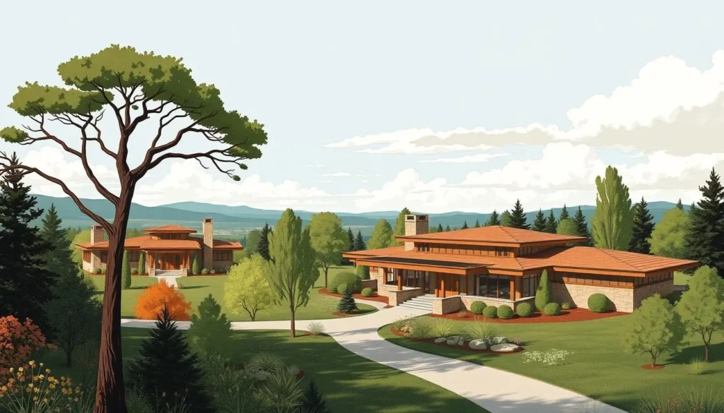 Image of Wright-inspired homes at Polymath Park