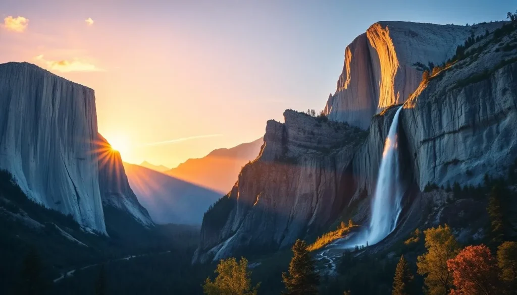 Image of Yosemite National Park's iconic granite cliffs and waterfalls