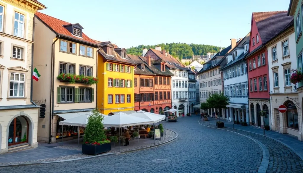 Image of Zurich's old town with cobblestone streets and historic buildings