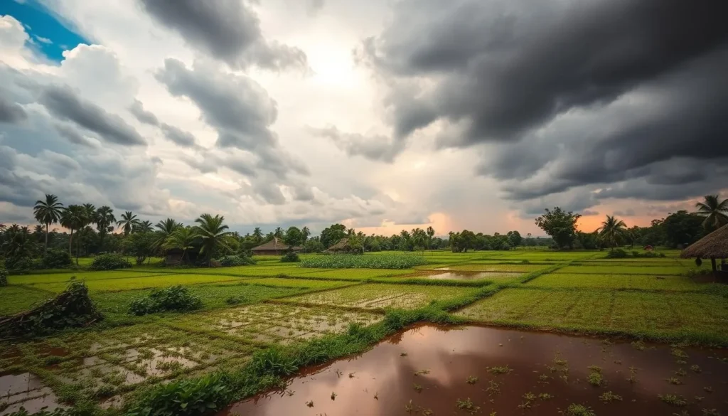 Image of a Cambodian landscape during the wet season