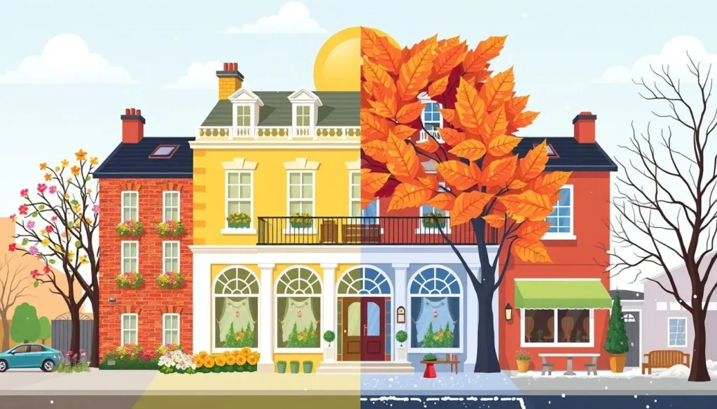 Image of a Dublin hotel during different seasons
