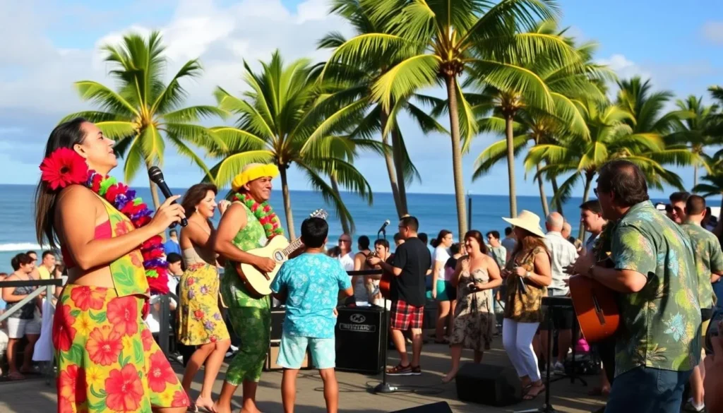 Image of a Hawaiian music festival on the Big Island