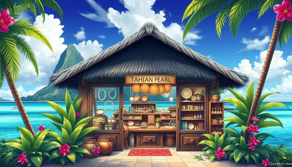 Image of a Tahitian pearl shop in Bora Bora